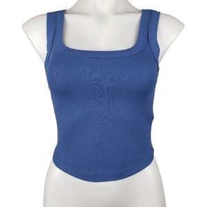 Madewell | NWT Dark Mediterranean The Tailored Crop Tank in Sleekhold Women XXS